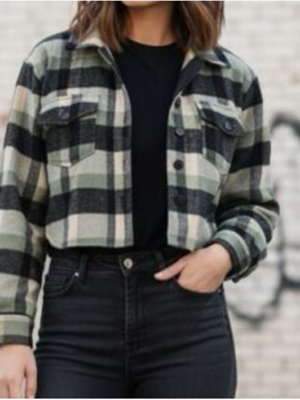 🆕 NWT Joie plaid cropped shacket, L